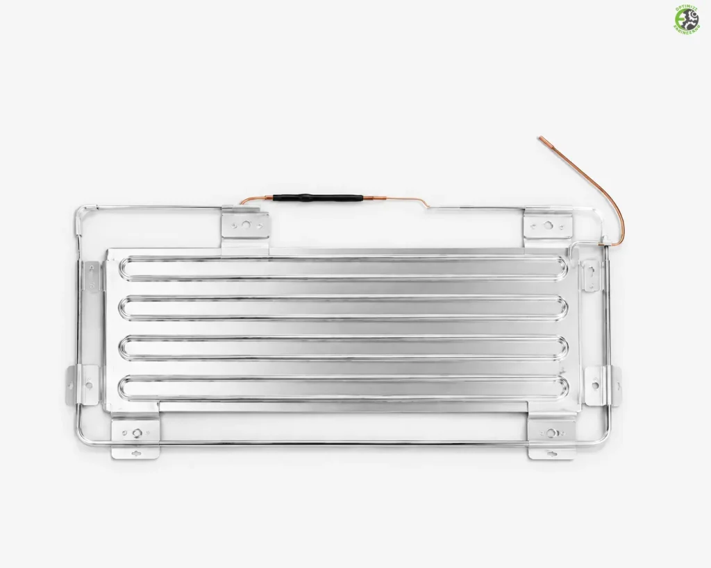 Products bottom freezer tube on sheet evaporator