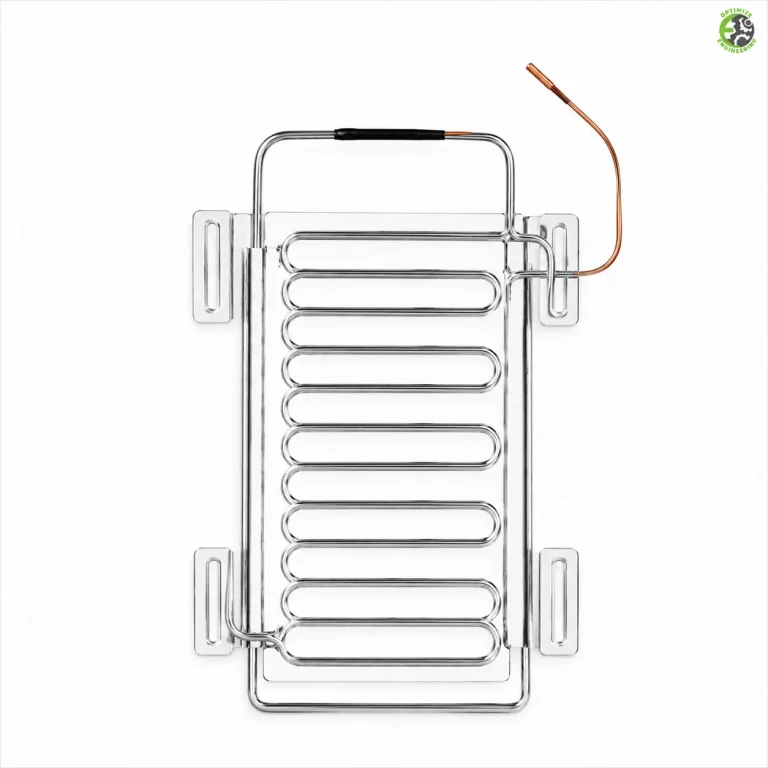 Products side mounted tube on sheet evaporator